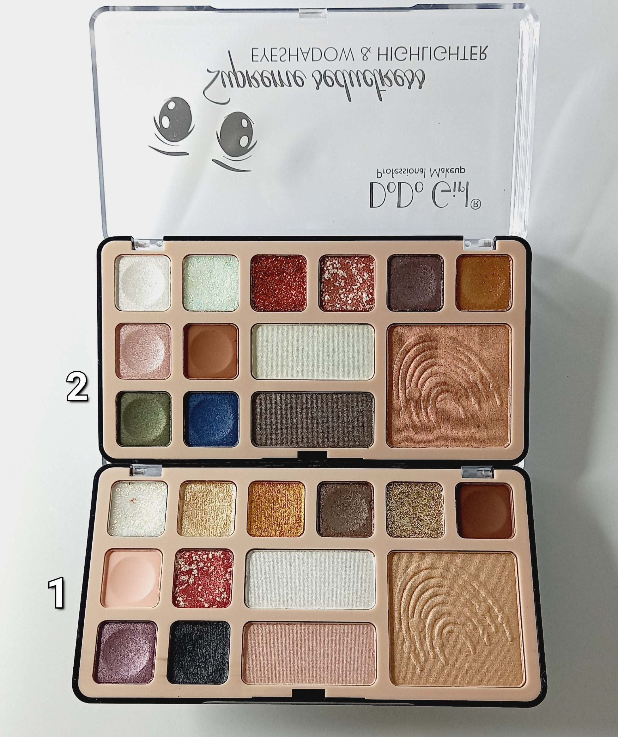 Dodo Girl 13 Color Eyeshadow and Highlighter Palette with Matte, Shimmer and Glitter Shades